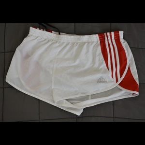 Adidas DryFit Shorts Women’s Medium White with Red Stripes
